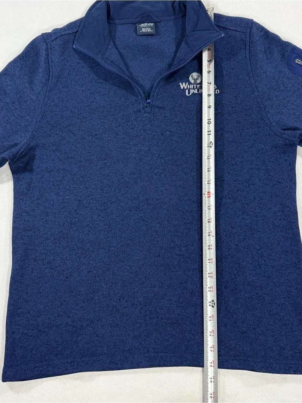 Whitetails Unlimited Charles River Apparel Dark Blue Quarter Zip Size Large
